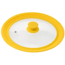 bremermann bremermann® Universal-Glasdeckel mit Silikonrand, 24/26/28 cm, mittel (Gelb)