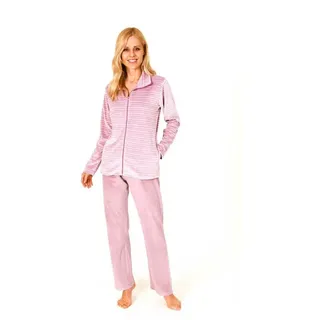 normann Damen Hausanzug Homewear Nicky Velvet - 57675, Größe2:44/46, Farbe:Altrose - 44