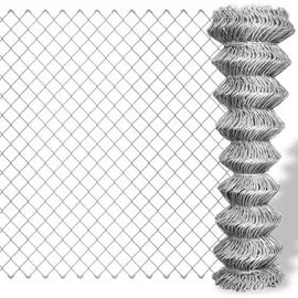 vidaXL Maschendrahtzaun 150 x 1,5 m Silber/Stahl