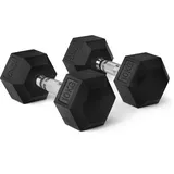 Amazon Basics Hantel-Set, mit Gummibeschichtung, sechseckig, 10 kg, Schwarz