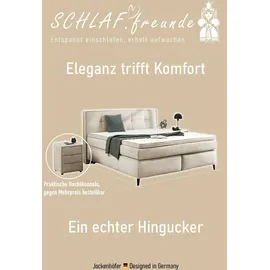 Jockenhöfer Boxspringbett JOCKENHÖFER GRUPPE "Capello, 7-Zonen-TTFK-Matratze", beige (beige 438, 07), B:191cm L:212cm, Bezug Bett: Flachgewebe (100% Polyester);Topper und Matratzenspiegel: 100% Polyester, Komplettbetten, Boxspringbett, KS-Topper, 160x200 cm oder