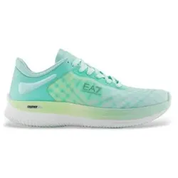 EA7 Unisex. X8X243_XK440 Türkisfarbene technische Schuhe (44), Wohnung, Schnürsenkel, Lässig, Sportlich, Laufen, Multisport
