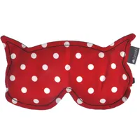 Leschi SCHLAFMASKE lichtdicht für erholsamen Schlaf / Augenmaske mit Kühlkissen / Schlafbrille kühlend und wärmend, aus Baumwolle / Reisegeschenk für Frauen, Kinder, Mädchen / Katze Luna, rot