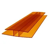 H-Profil Polycarbonat 1500mm Orange 10mm – Stegplatten Verbinder für Doppelstegplatten | Hohlkammerplatten Verbindungsprofil für Gewächshaus & Überdachungen