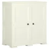 vidaXL Kunststoffschrank Haushaltsschrank Schrank Beistellschrank Geräteschrank Lagerschrank Putzmittelschrank 79x43x85,5cm Holzdesign Creme