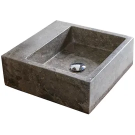 Tikamoon Waschbecken für das Badezimmer aus Grauem Marmor Slats grey