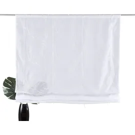 OTTO home Raffrollo OTTO HOME "Adele" Gr. 2, weiß, B:60cm H:130cm, Voile, Obermaterial: 100% Polyester, Raffrollos, mit Stickerei