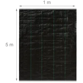 Relaxdays Unkrautfolie 100g/m2 1 x 5 m schwarz