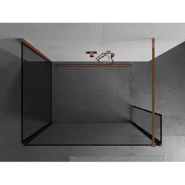 Mexen Kioto Walk-in Duschwand 110 x 110 x 40 cm, schwarzes Muster, roségold - 800-110-110-221-60-70- - Mexen