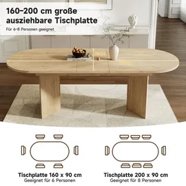 stilvora Klapptisch 200 x 75 x 90 cm braun