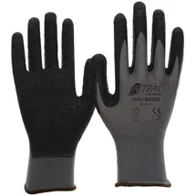 Nitras Nylotex 3520 Nylon-Latexhandschuhe Arbeitshandschuhe 12 PAAR Größe 10 (XL), Grau/Schwarz