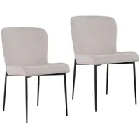 Svita FREDDIE Esszimmerstuhl 2er Set Cordbezug Metallbeine Beige