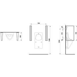Laufen Cinto Urinaltrennwand (8476030000001)