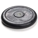 Hantelscheibe gummiert, 30 mm, 10 kg - Schwarz