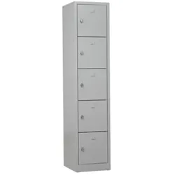 PROREGAL Schließfachschrank Falcon | Small  | HxBxT 190x41x45 cm | Vorhängeschloss | Grau