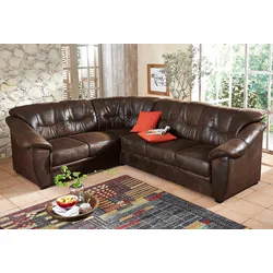 Ecksofa HOME AFFAIRE "Savona L-Form", braun (schoko), B:262cm H:90cm T:212cm, Kunstleder in Antiklederoptik, Sofas, mit Federkern