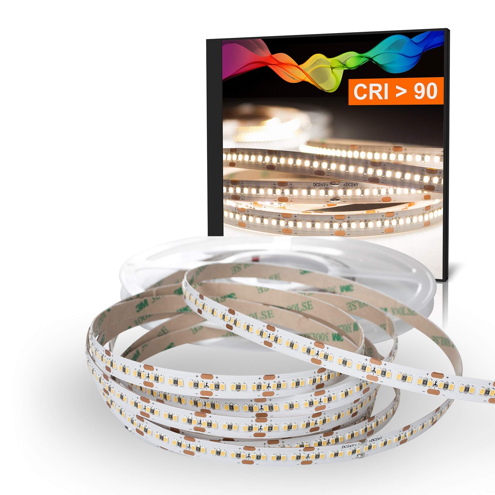 Mextronic LED Streifen LED Band LED Strip 2216 Neutralweiß (4000k) CRI 90 90W 5 Meter 24V IP20