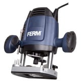 FERM Oberfräse 6,8 mm - 1200W - Variable Geschwindigkeit - 3m Kabel - Inkl. 3-teiliges Fräserset, Kopierring, Parallelführung und Übergabepunkt