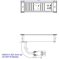 Bachmann KAPSA S 1xUTE 1xUSB A&C 22W 0,2m GST18