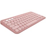 Logitech Pebble Keys 2 K380s Tastatur RF Wireless + QWERTY US International Layout, Rose