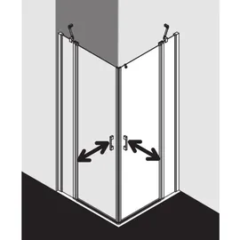 Kermi Liga Duschtür Eckeinstieg rechts 90 x 200 cm Klarglas silber mattglanz LIEPR093201PK