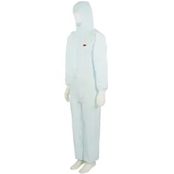 3M 4532+W2X, Schutzanzug, weiß, TYP 5/6, Grösse 2XL, Material SSMMS fusselarm, atmungsaktiv, abklebbarer Reissverschluss, gestrickte Armbündchen