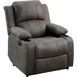 Atlantic Home Collection Relaxsessel »Cicero« mit Relaxfunktion, Federkern und Getränkehalter, grau