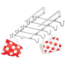 Relaxdays 4 x Tassenhalter Schrankeinsatz Silber