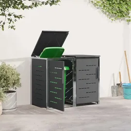vidaXL Mülltonnenbox 138 x 77,5 x 112,5 cm anthrazit
