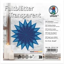 Ursus Faltblätter Transparentpapier dunkelblau 42 g/m2 14 x 14 cm