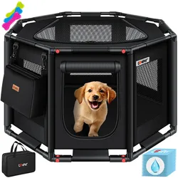 LOVPET® Welpenlaufstall für drinnen & draußen Welpenauslauf Hundekäfig Oxford-Gewebe   Tierlaufstall für Kleintiere Hunde Katzen   Hundelaufstall Freigehege Rahmen aus PVC-Rohren