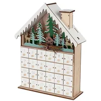 Livarno Home Weihnachts Adventskalender Holz LED Haus Kalender