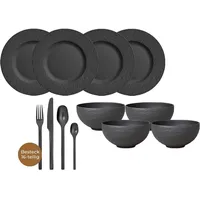 Villeroy & Boch Manufacture Rock Tafelservice mit Besteck 24er