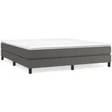 vidaXL Boxspringbett mit Matratze Grau 160x200 cm Kunstleder