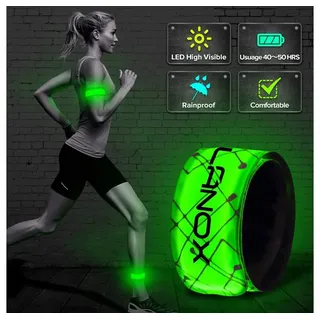 ELANOX LED Blinklicht LED Armband Leuchtband Sport Outdoor Reflektorband Sicherheitslicht grün
