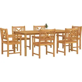 vidaXL Garten Essgruppe 7 pcs Braun Massivholz Akazie