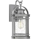 quintiesse Außenleuchte Aluminium Glas 38,2 cm E27 IP44 grau transparent