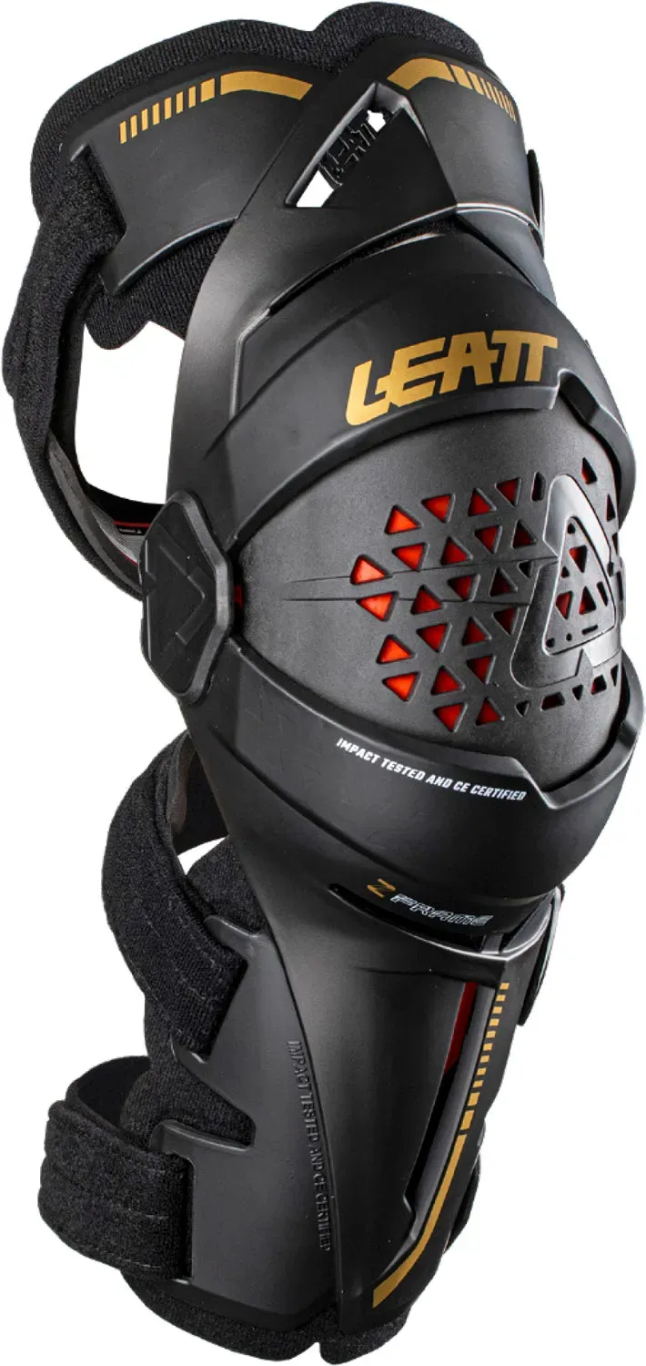 Leatt Z-Frame, attelles de genou - Noir/Or - XL