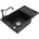 Elias 1 Becken Schwarz/granit mit Abtropffläche Handbetätigung 6511 77 670700 mm