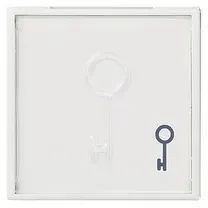 ELSO Joy Wippe mit großem Schriftfeld 50x50mm und Symbol Schlüssel, reinweiß