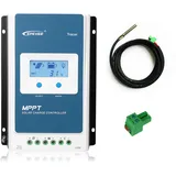 EPEVER 10A MPPT Solarladeregler 12V/24V Auto Work PV<60V Solarpanel Regler mit LCD Display für Gel AGM Flooded Sealed Lithium Batterie (Tracer1206AN)