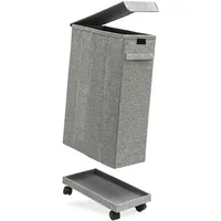 Dune Design DuneDesign 50 Liter Wäschekorb mit Rollen 20 x 40 x 60 cm Grau