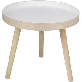 ARTI CASA Beistelltisch Rund Ø40 cm Wohnzimmertisch Holz - Couchtisch Klein - Nachttisch Modern - Beistelltisch Weiß Kompakt - Kleiner Tisch