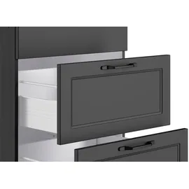 kochstation Winkelküche L-Form 240 cm grau