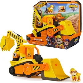 Spin Master Rubble & Crew - Großes Planierraupen-Baufahrzeug mit Licht- und Geräuscheffekten und Rubble-Figur, - Gelb