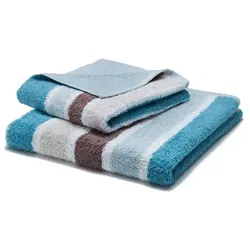 grace grand spa Handtuch Premium in gestreifter Optik blau 