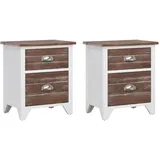 vidaXL Nachtschrank 2 Stk. 5370 x 4320 x 4320 cm Braun/Weiß