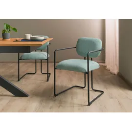 MASSIVMOEBEL24.DE Polsterstuhl Polyester türkis 2er Set