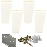 RAN-Möbelfüße 4 stücke Möbelbeine, Massivholz Sofafüße, Holzmöbel Beine, Schrankfüße, Couchtisch Beine, Bettbeine, Küchensessel mit Zubehör, Weiß Furniture Legs (Size : 12cm/4.7in)