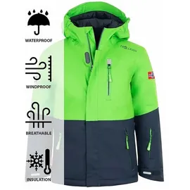 TROLLKIDS Hallingdal Jacke - Bright Green / Navy - 164 cm